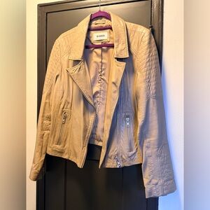 BB Dakota Women's Taupe Moto Leather Jacket